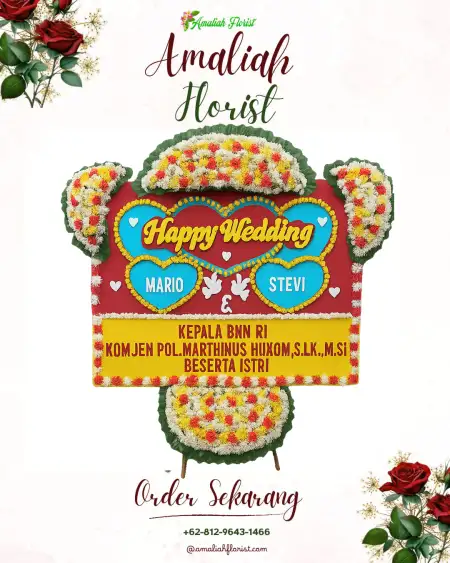 Papan Bunga Pernikahan Tutul